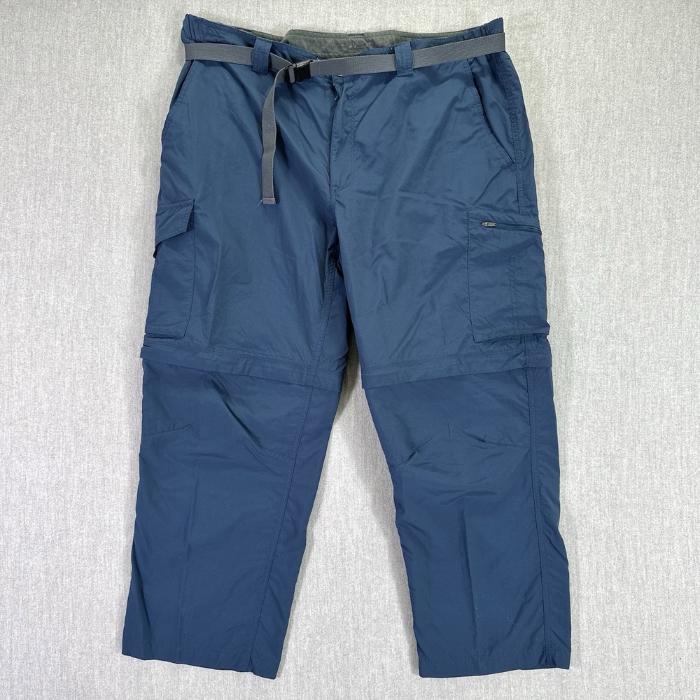 Columbia‎ Convertible Cargo Pants Men's 42x28 Blue Zip Off Shorts Omni Shade